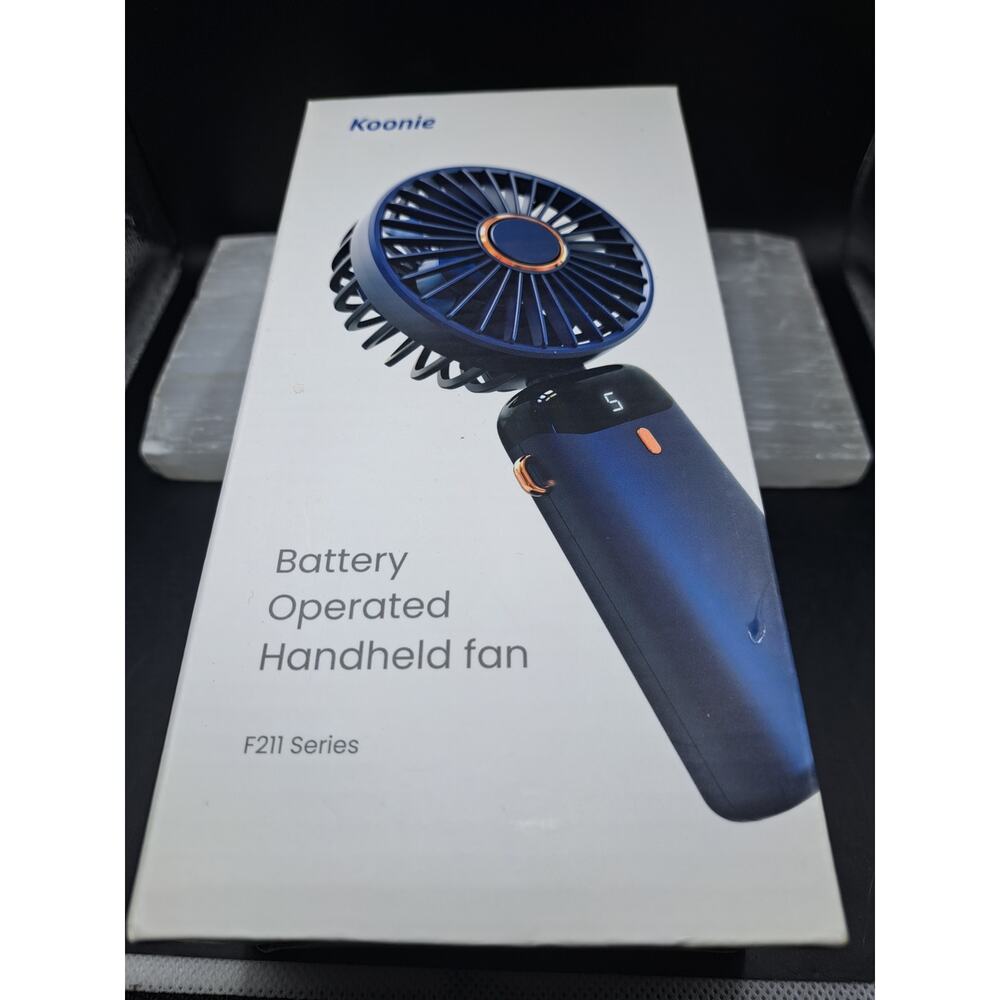 Portable Handheld Fan, Battery Operated Fan with Base, 8 Hours, Digital Display